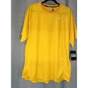 Nike Dri-FIT Running Tee Men's XL Yellow Short Sleeve Athletic Shirt NWT